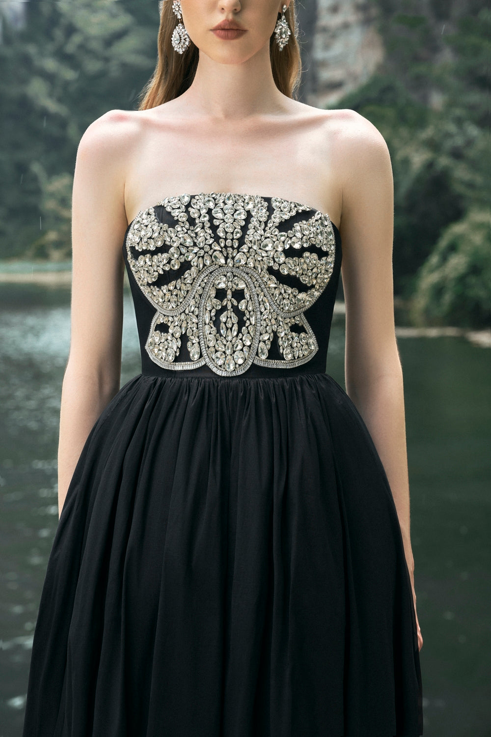 Strapless Stone Embellished Dress