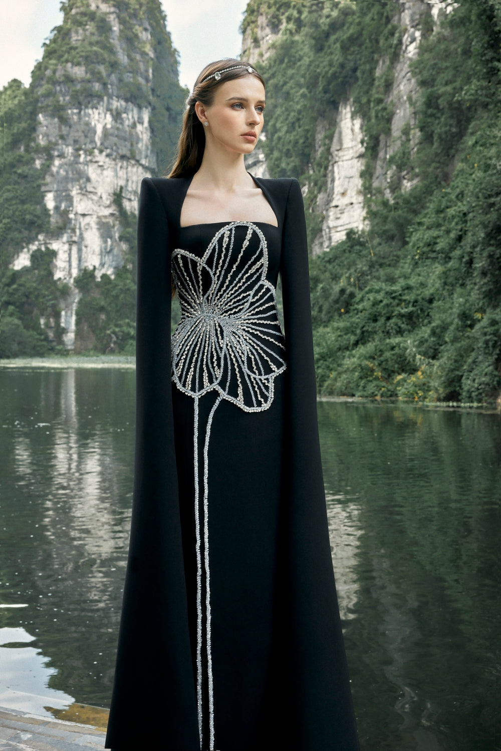 Floral Crystal Patterned Dress