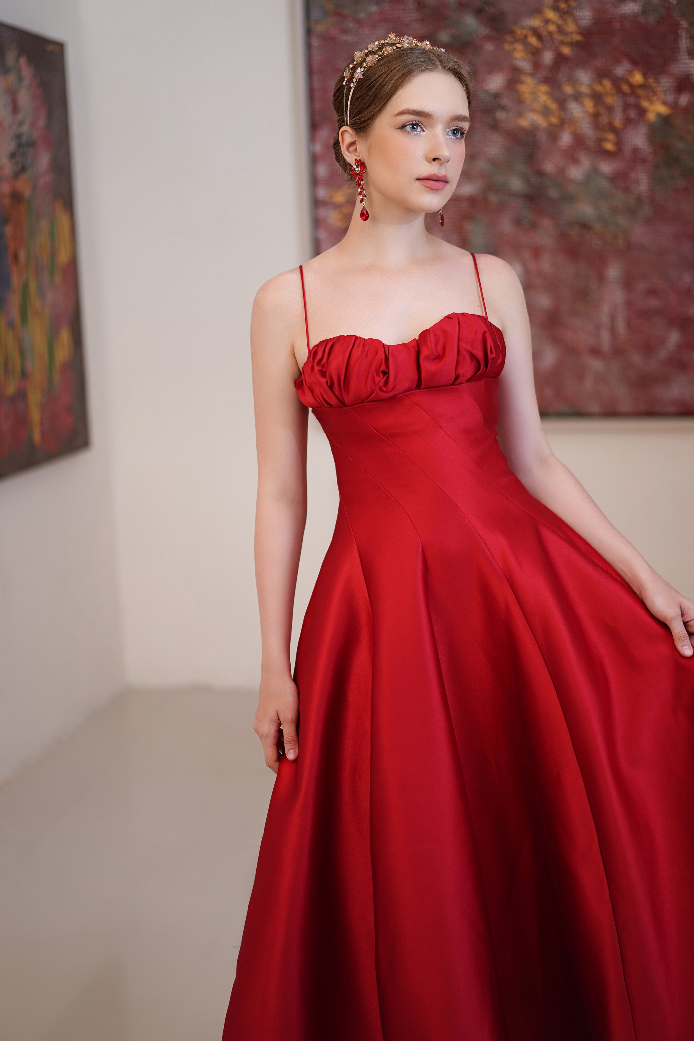 Rose Taffate Dress